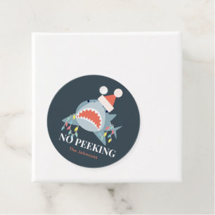 Shark Merry Christmas Holiday Lights Favour Tags