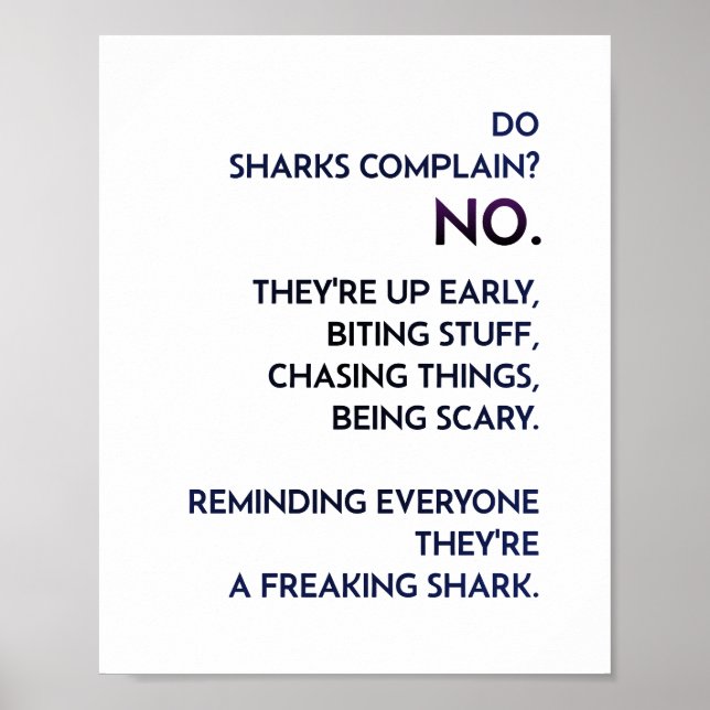  "Shark Mindset" Quote Poster (Front)
