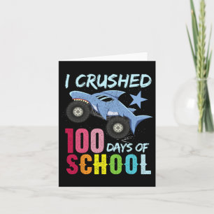 Shark Monster Truck 100 Days Of School Apparel Card