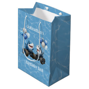 Shark Monster Truck Birthday Bash Medium Gift Bag