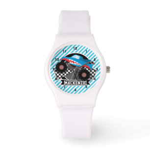 Shark Monster Truck; Chequered Flag; Blue Stripes Watch