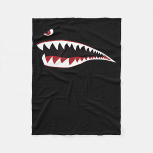 Shark Mouth Art Symbol - Gift For Shark Lover Fleece Blanket