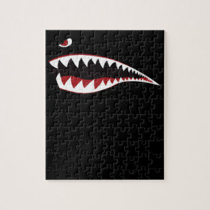 Shark Mouth Art Symbol - Gift For Shark Lover Jigsaw Puzzle