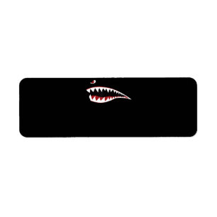 Shark Mouth Art Symbol - Gift For Shark Lover Return Address Label