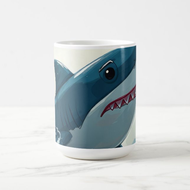 Shark Near Boat Coffee Mug (Center)