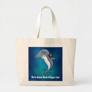 Shark Needs A Bigger Coat Funny Blue Bag