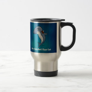 Shark Needs A Bigger Coat Funny Traveller Mug