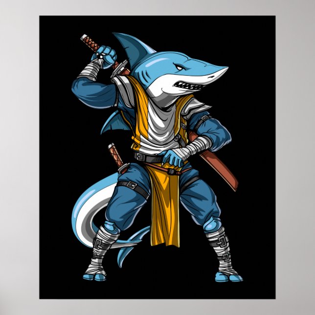 Shark Ninja Samurai Poster (Front)