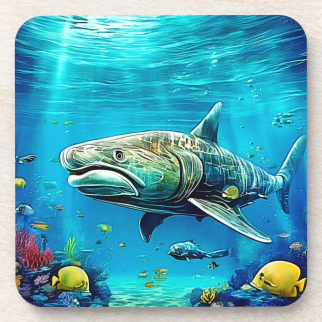 Shark Ocean Predator Art Coaster (Front)