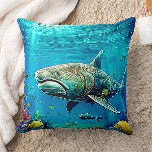 Shark Ocean Predator Art Cushion