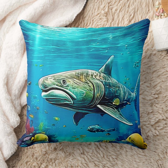 Shark Ocean Predator Art Cushion (Blanket)