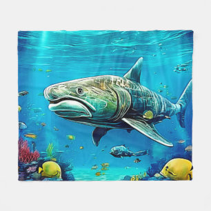 Shark Ocean Predator Art Fleece Blanket