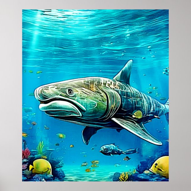 Shark Ocean Predator Art Poster (Front)