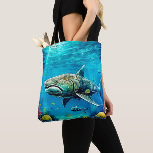 Shark Ocean Predator Art Tote Bag