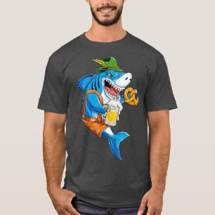 Shark Oktoberfest Lederhosen Costume Men Jawsome T-Shirt