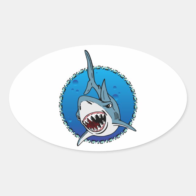 SHARK! OVAL STICKER (Front)