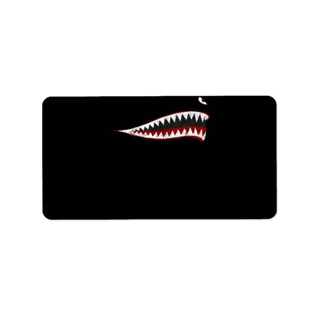 Shark P-40 Warhawk Nose Art Wwii Ww2 Aeroplane Label (Front)