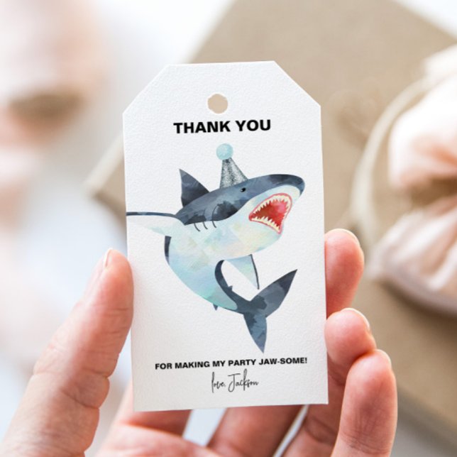 Shark party favour tags  (Shark party gift tags)