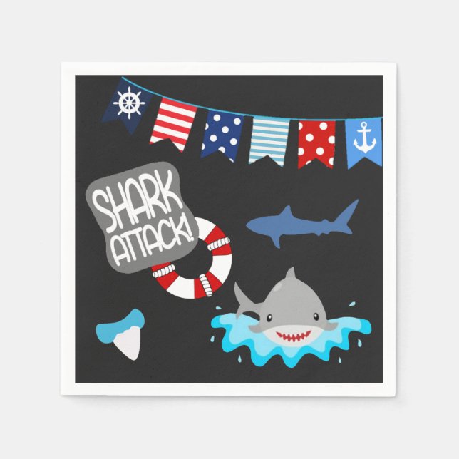 shark party napkins (Front)