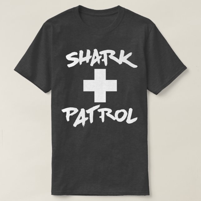 Shark Patrol Beach T-Shirt (Design Front)