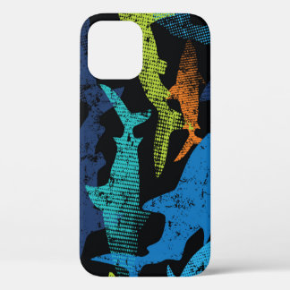 Shark pattern, modern urban iPhone 12 case