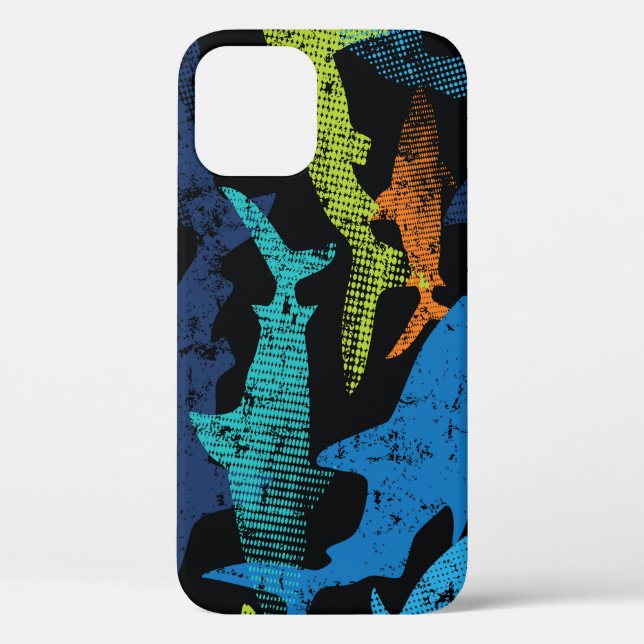 Shark pattern, modern urban Case-Mate iPhone case (Back)