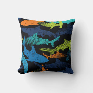 Shark pattern, modern urban cushion
