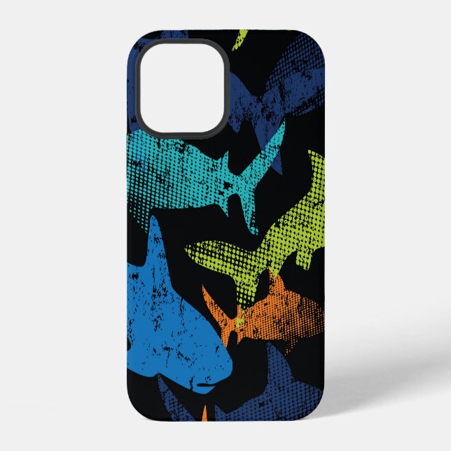 Shark pattern, modern urban iPhone case (Back)