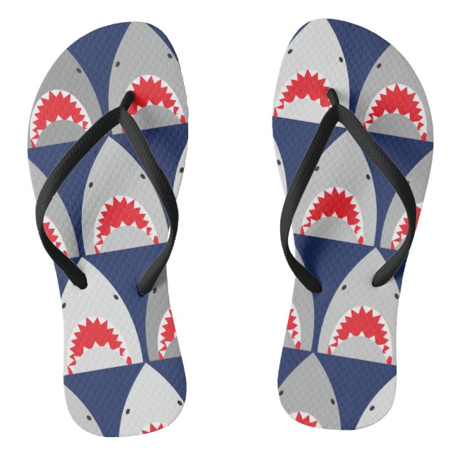 Shark Pattern Thongs (Footbed)
