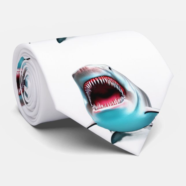  Shark Pattern  Tie (Rolled)