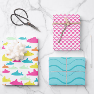Shark Pattern Wrapping Paper Sheet