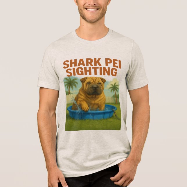 Shark Pei Sighting: Backyard Waters Edition Tri-Blend Shirt (Front)