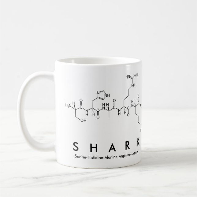 Shark peptide name mug (Left)