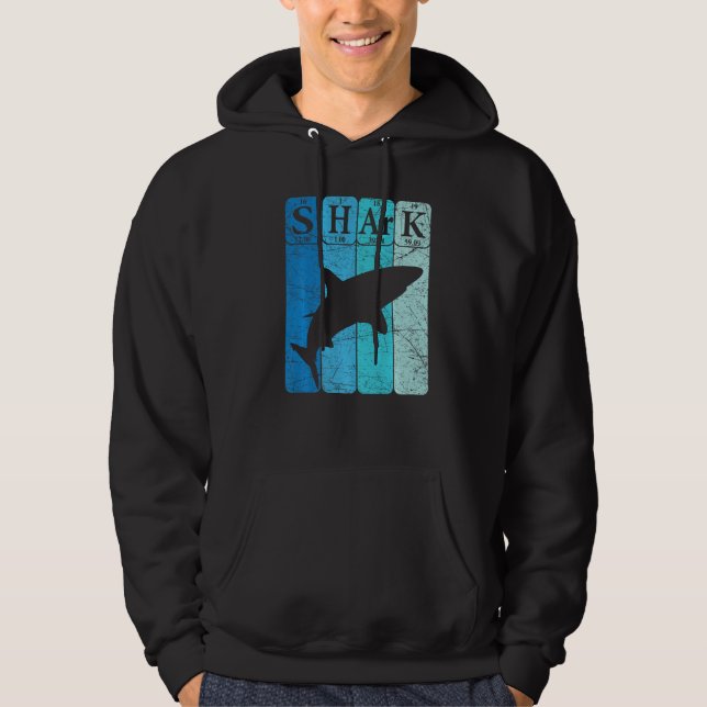 Shark Periodic Table Elements Retro Shark Selachim Hoodie (Front)
