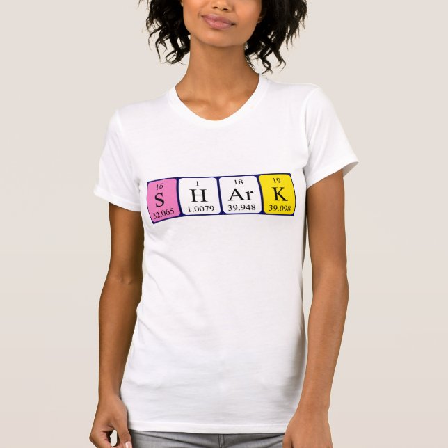 Shark periodic table word shirt (Front)