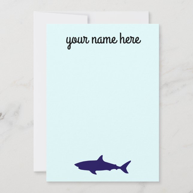 Shark Personalised Stationery for Boys Invitation (Front)