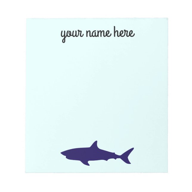 Shark Personalized Stationery Notepad (Front)
