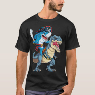 Shark Pirate Dinosaur T Rex Jawsome Boys Kids Men T-Shirt