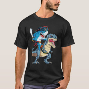 Shark Pirate Dinosaur T rex Jawsome Boys Kids Men T-Shirt