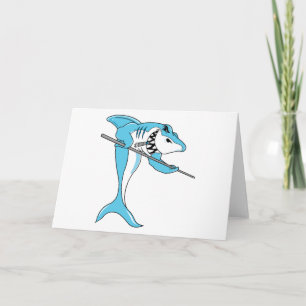 Shark Playing Billiards Card
