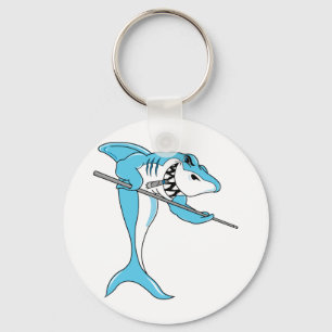 Shark Playing Billiards Key Ring