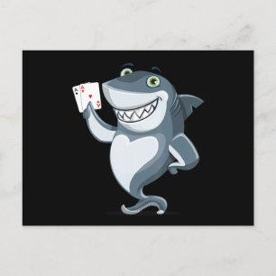 Shark Poker Player  - Funny Poker Gift Announcement Postcard