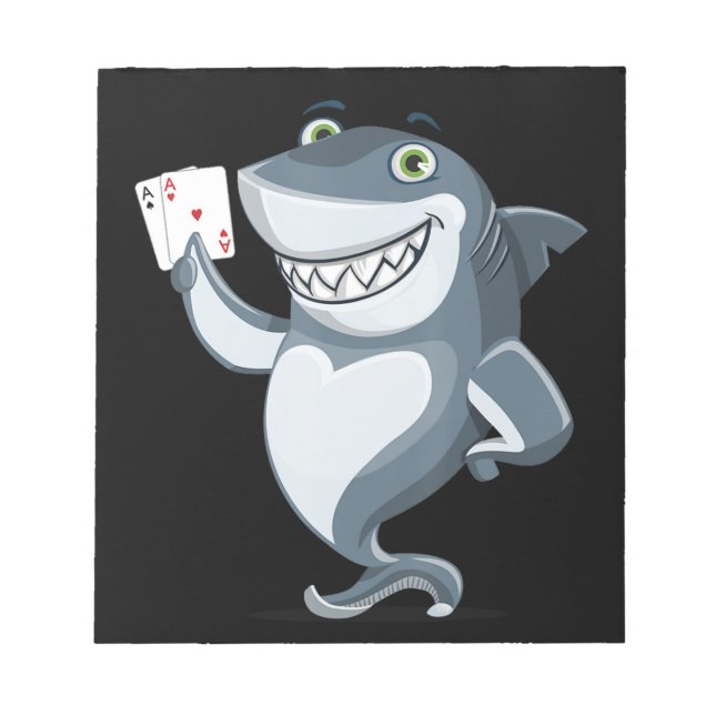 Shark Poker Player - Funny Shark Gifts Notepad (Front)