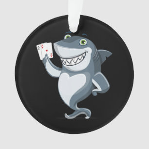 Shark Poker Player - Funny Shark Gifts Ornament