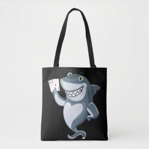 Shark Poker Player - Funny Shark Gifts Tote Bag