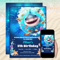 Shark Pool Birthday Party Boy custom age 