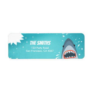 Shark Pool party Address Labels Ocean Splish Boy
