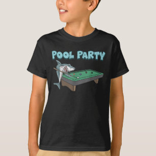 Shark Pool Party Pun Billiard Summer Beach Pool T-Shirt