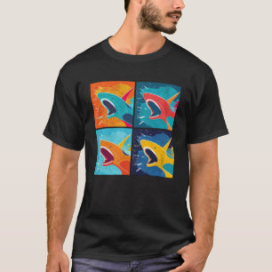 Shark Pop Illustration Colourful Animal Women Men T-Shirt