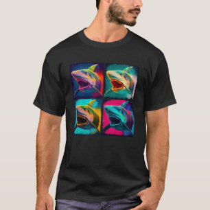Shark Pop Illustration Colourful Animal Women Men T-Shirt